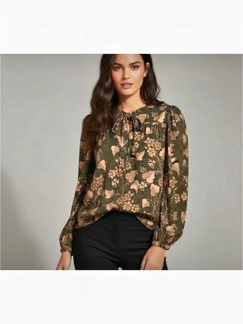 Ulla Johnson Tillie Cotton Blouse Top Balsam Green Pink Floral Size 6 NWT